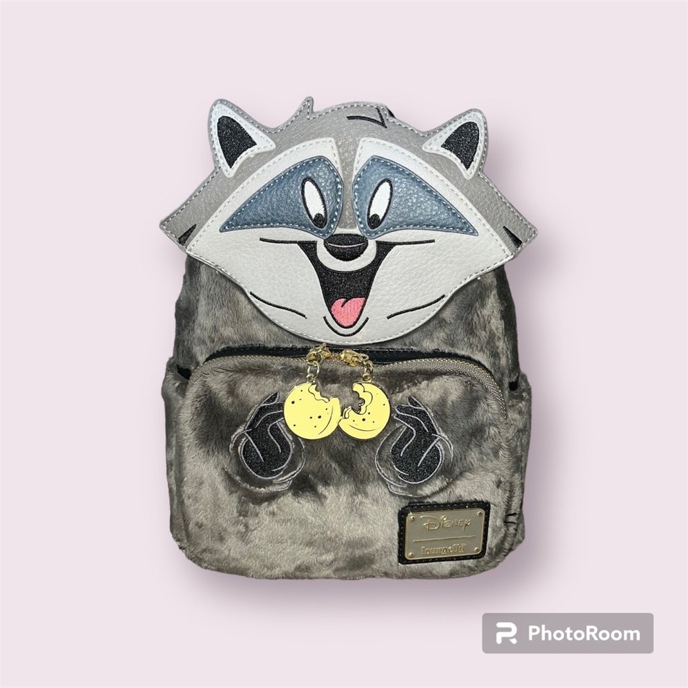 Loungefly Disney Pocahontas Meeko fuzzy mini backpack